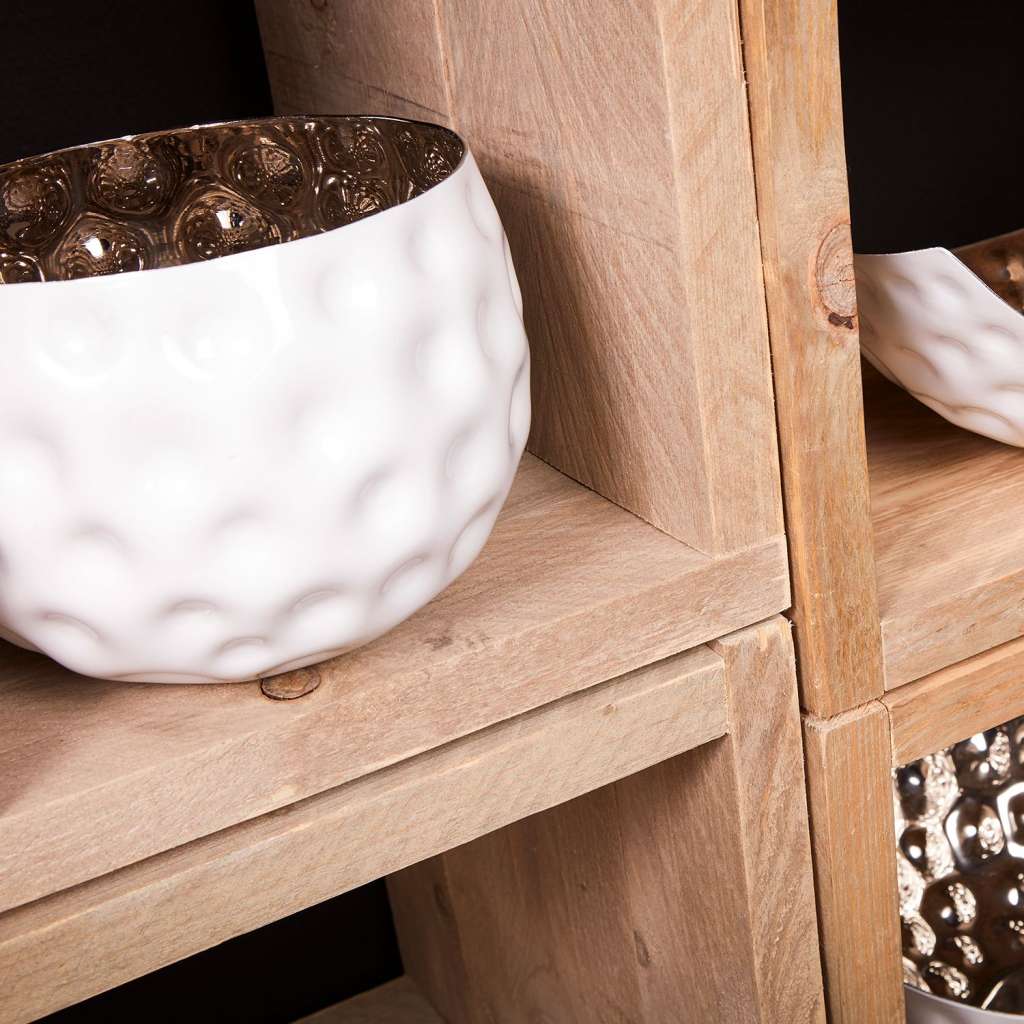 home24 Windlicht White Shiny (3er-Set)