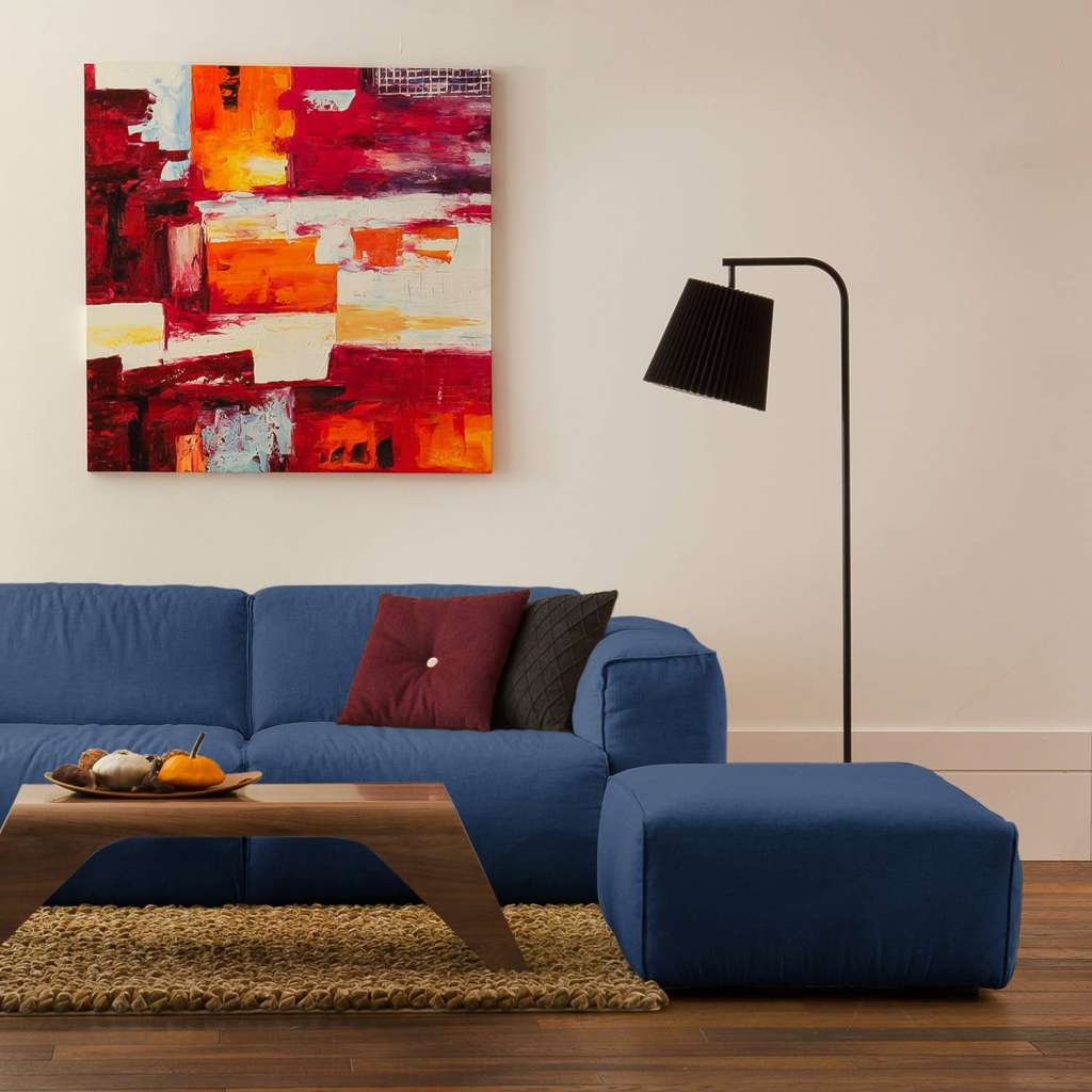 home24 Polsterhocker Hudson Webstoff