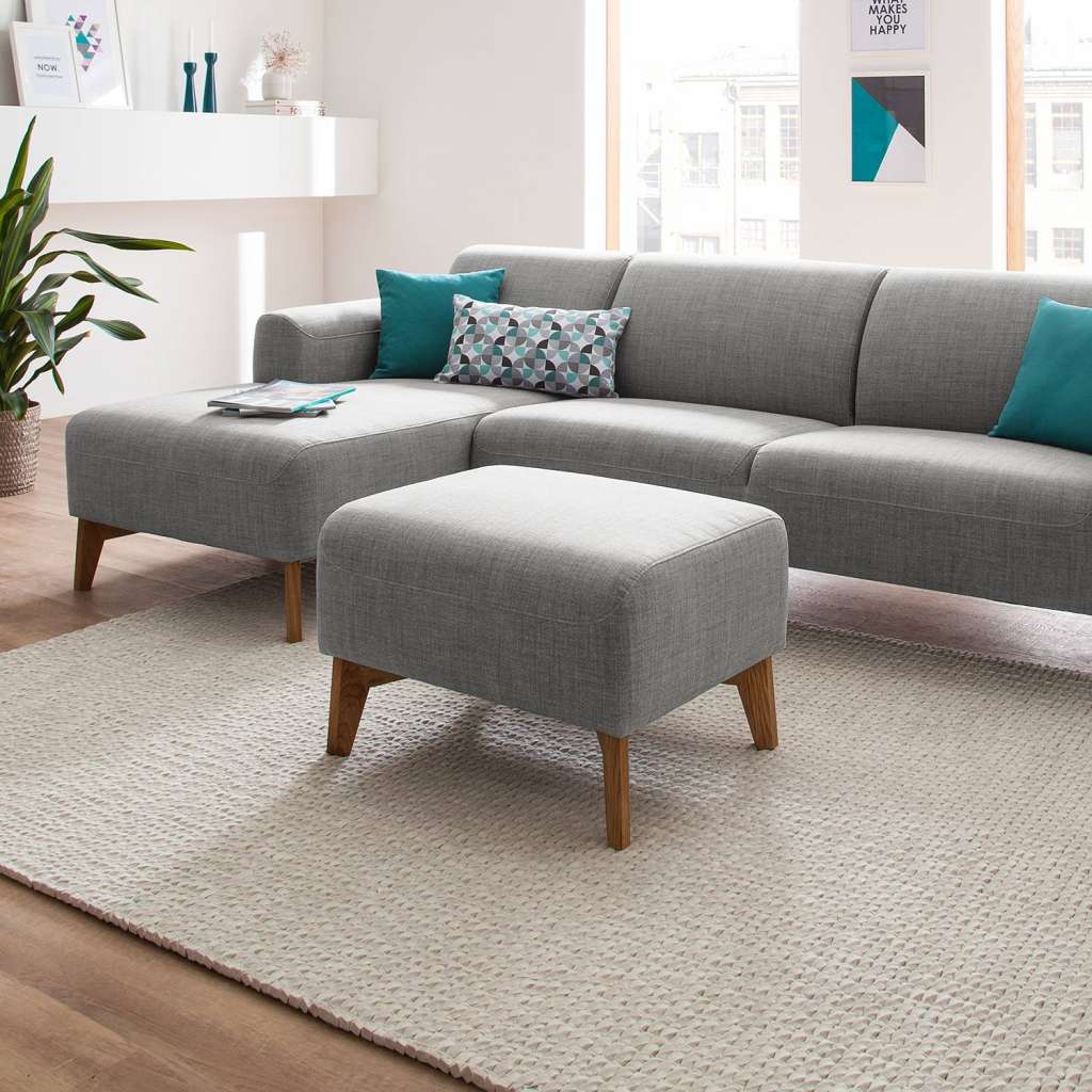 home24 Polsterhocker Bora II Webstoff
