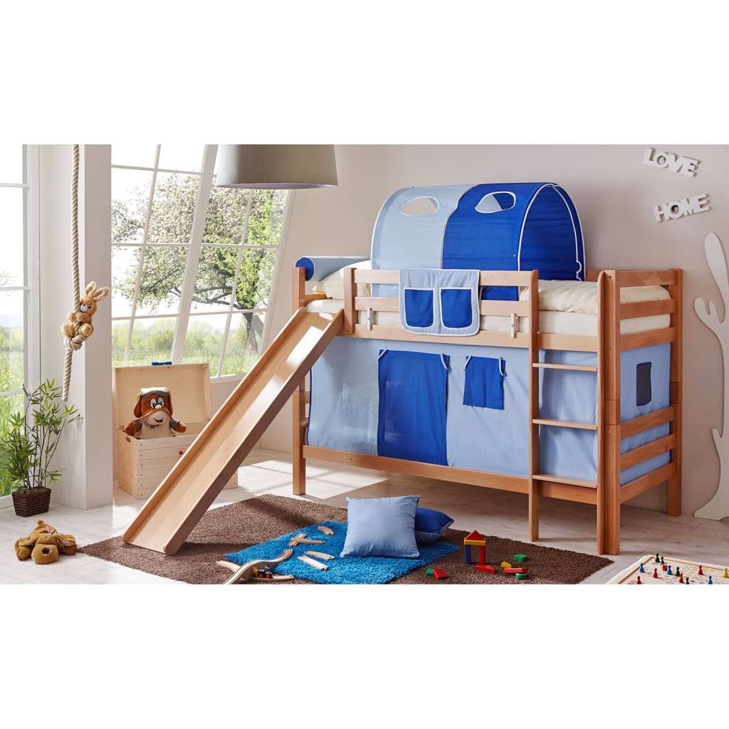 home24 Etagenbett Lupo Hellblau / Dunkelblau