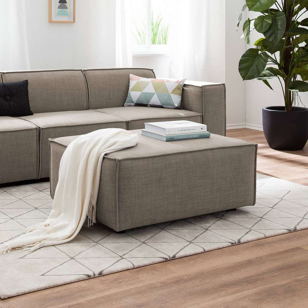 home24 Polsterhocker Kinx Webstoff