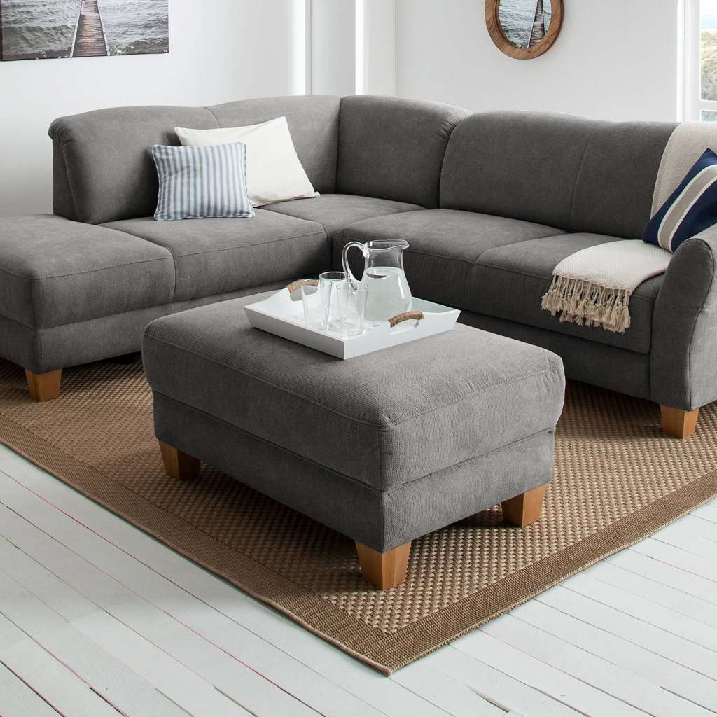 home24 Polsterhocker Cebu Webstoff
