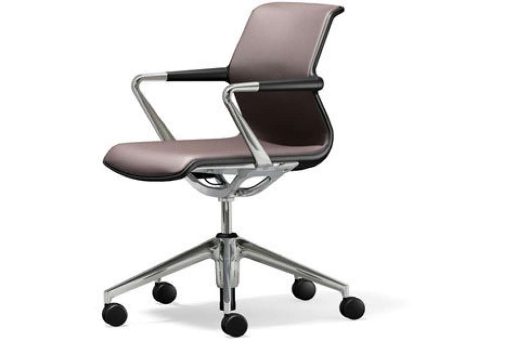 Vitra - Unix Chair Fünfstern-Untergestell - Silk Mash mauve grau - indoor