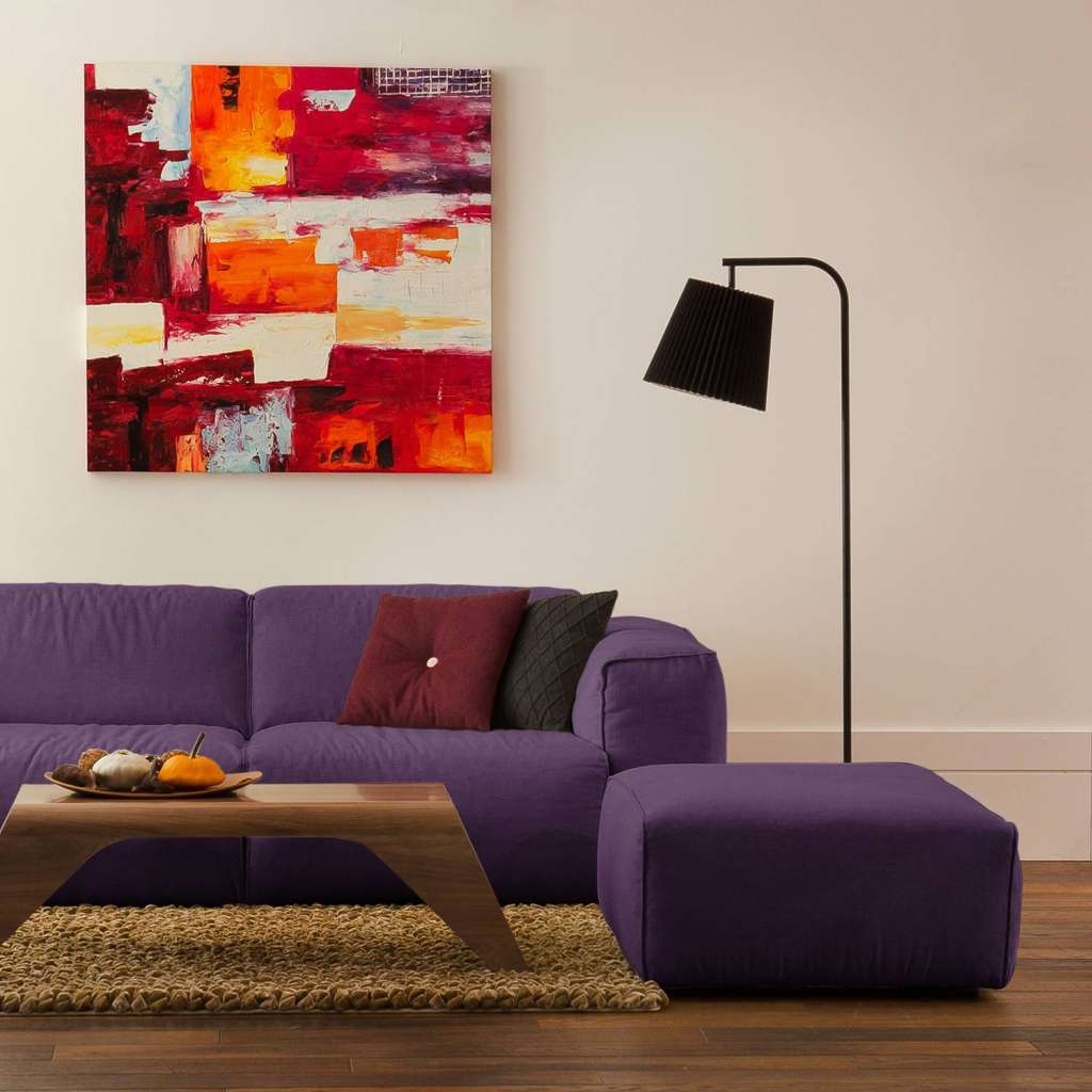 home24 Polsterhocker Hudson Webstoff