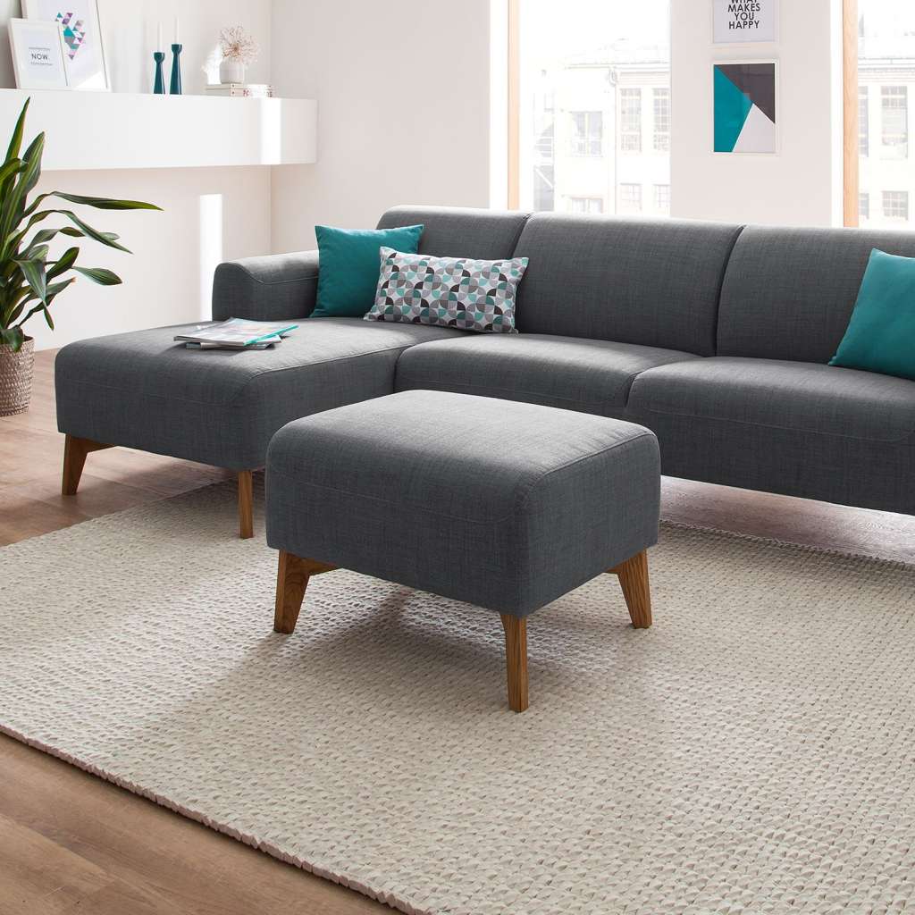 home24 Polsterhocker Bora II Webstoff