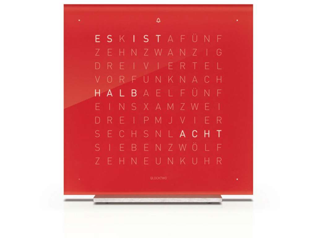 Biegert&Funk - Qlocktwo touch - deutsch - Wecker - rot - indoor
