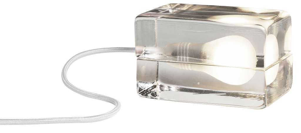 Design House Stockholm - Block Lamp - weißes Kabel - indoor