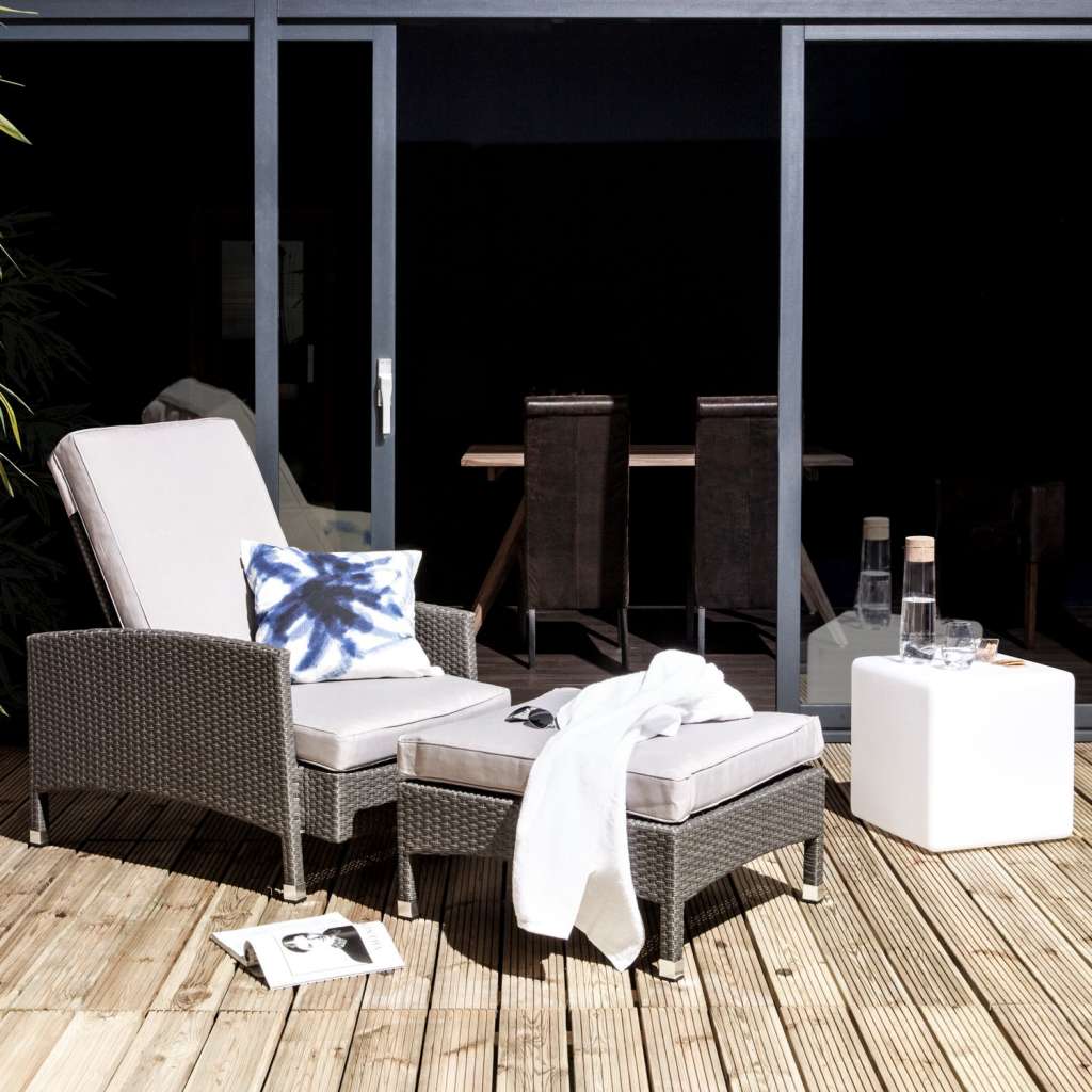 home24 Sessel-Set Paradise Lounge (mit Hocker)