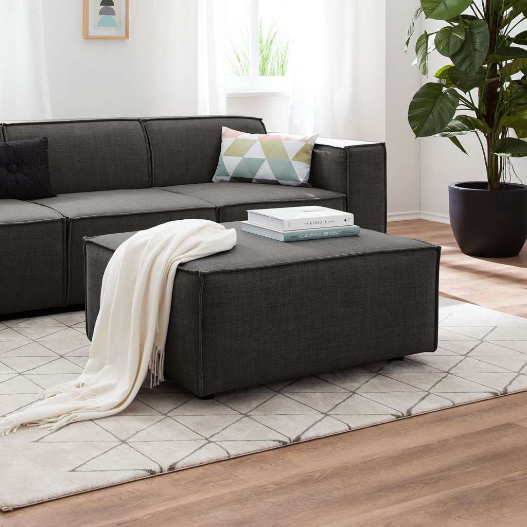 home24 Polsterhocker Kinx Webstoff