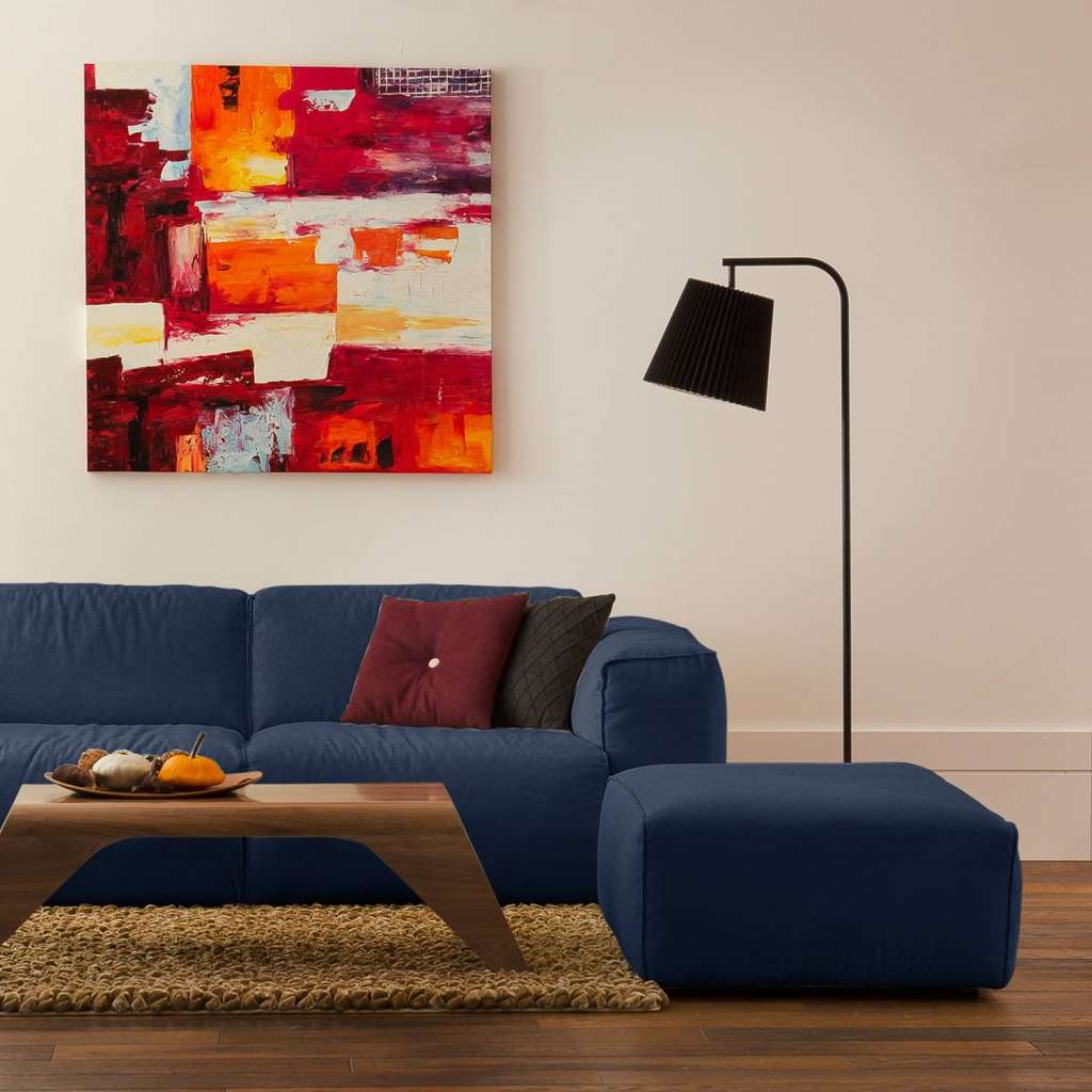 home24 Polsterhocker Hudson Webstoff