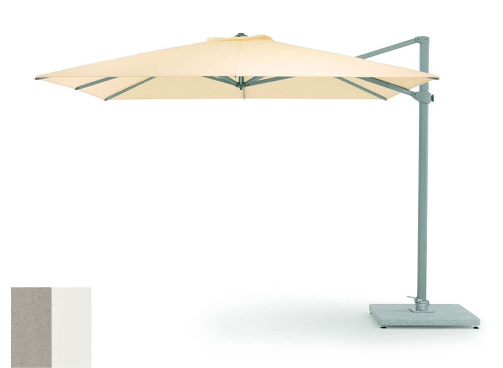 Weishäupl - Freiarmschirm - rund Ø 350 cm - Acryltuch  grau-weiß - outdoor