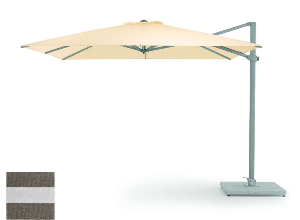 Weishäupl - Freiarmschirm - rund Ø 350 cm - Acryltuch  taupe-weiß - outdoor