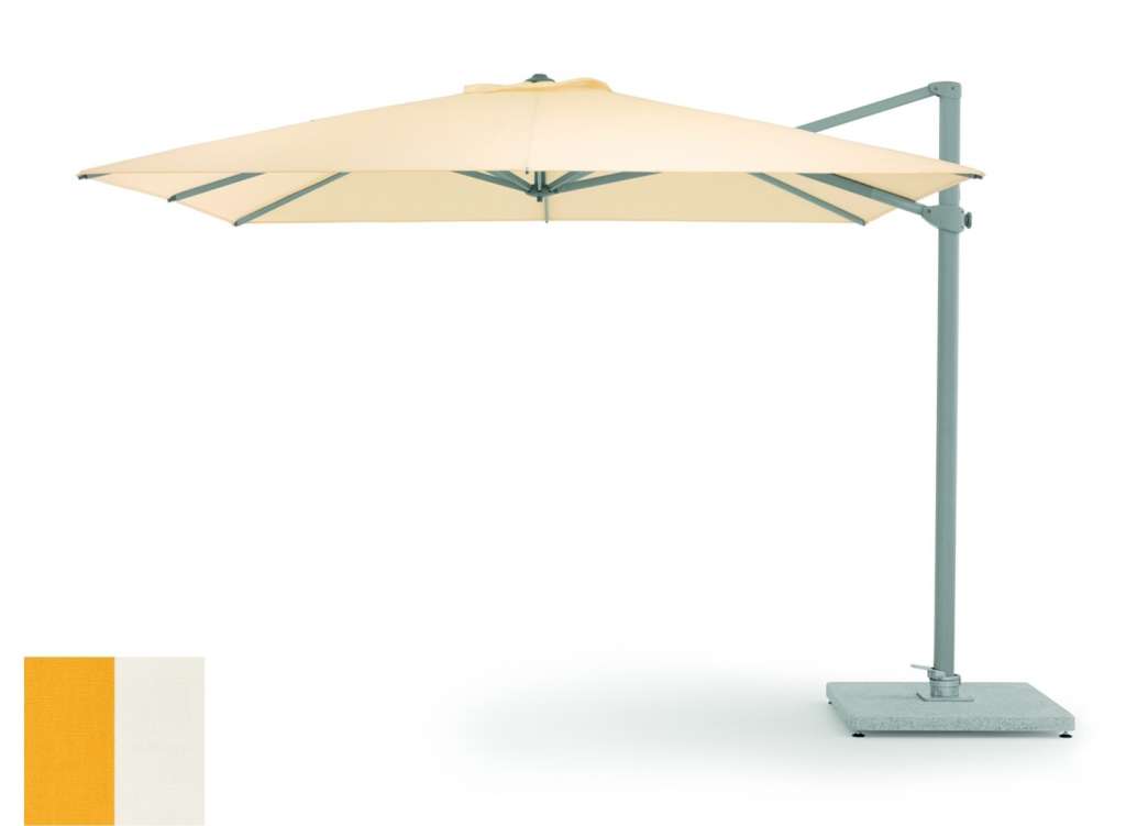 Weishäupl - Freiarmschirm - rund Ø 350 cm - Acryltuch  gelb-weiß - outdoor