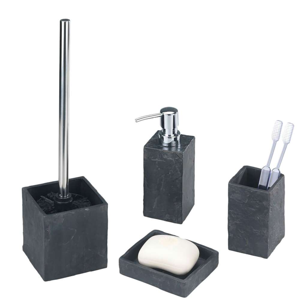 home24 Bad-Accessoire-Set Slate Rock (4-teilig)