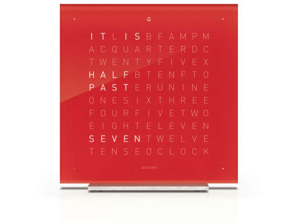 Biegert&Funk - Qlocktwo touch - englisch - Wecker - rot - indoor