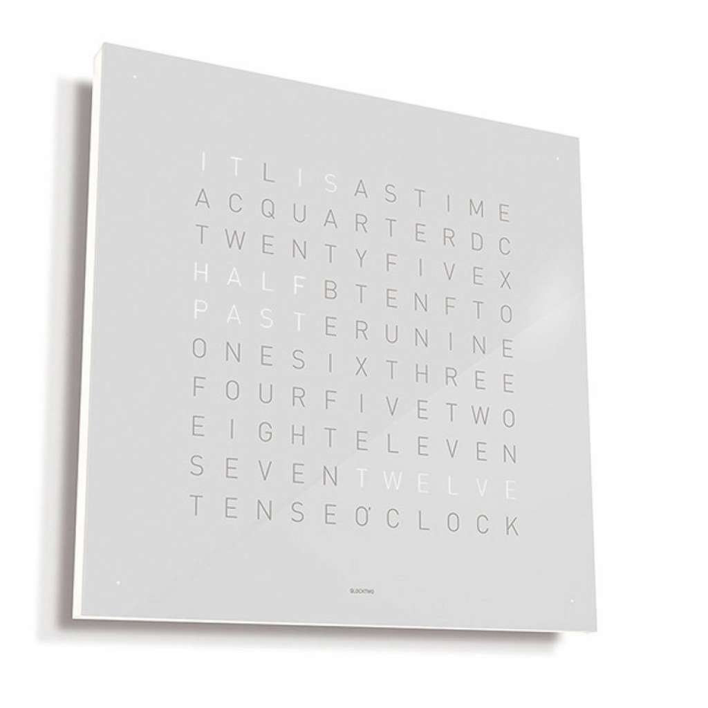 Biegert&Funk - Qlocktwo - englisch - Edelstahl weiß - indoor