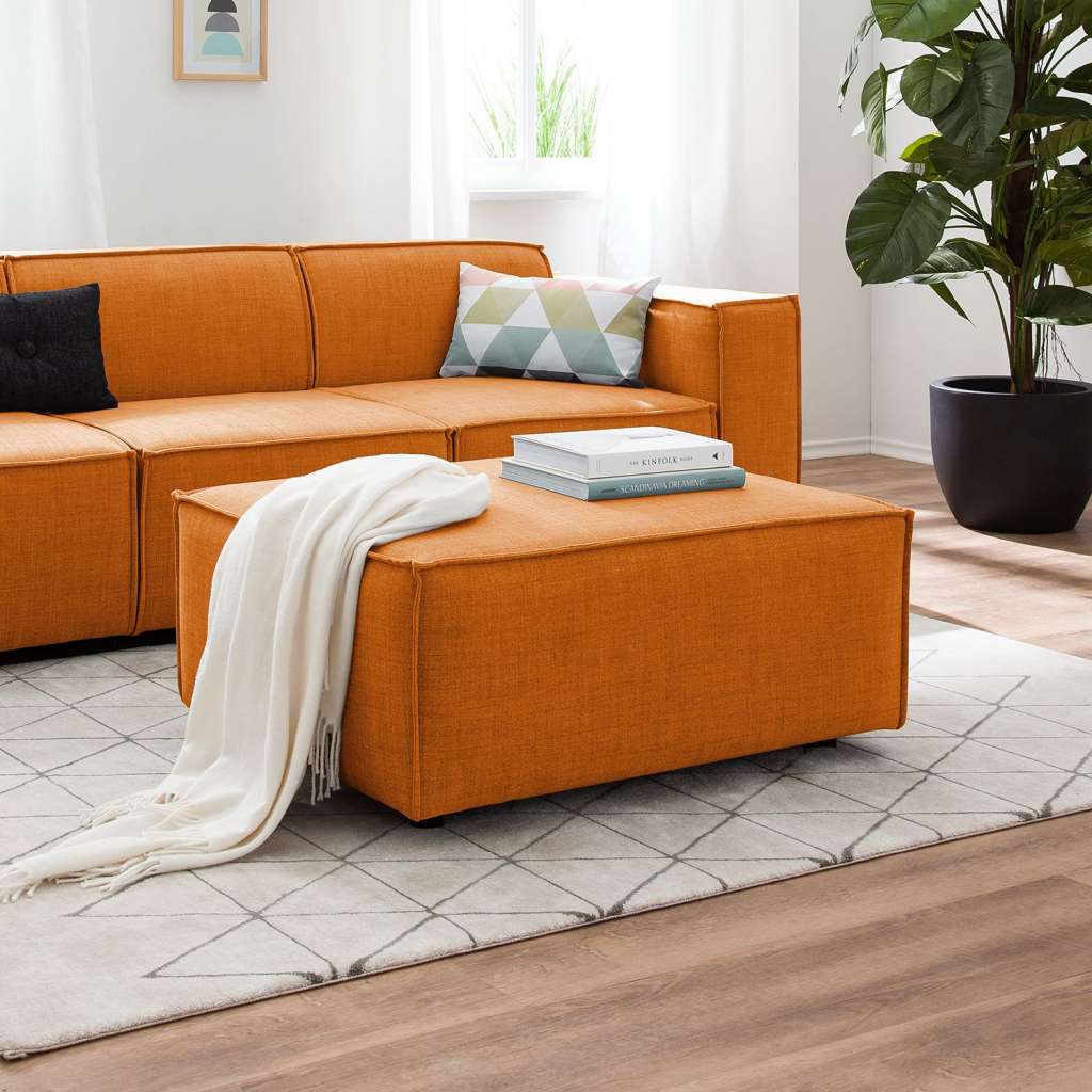 home24 Polsterhocker Kinx Webstoff