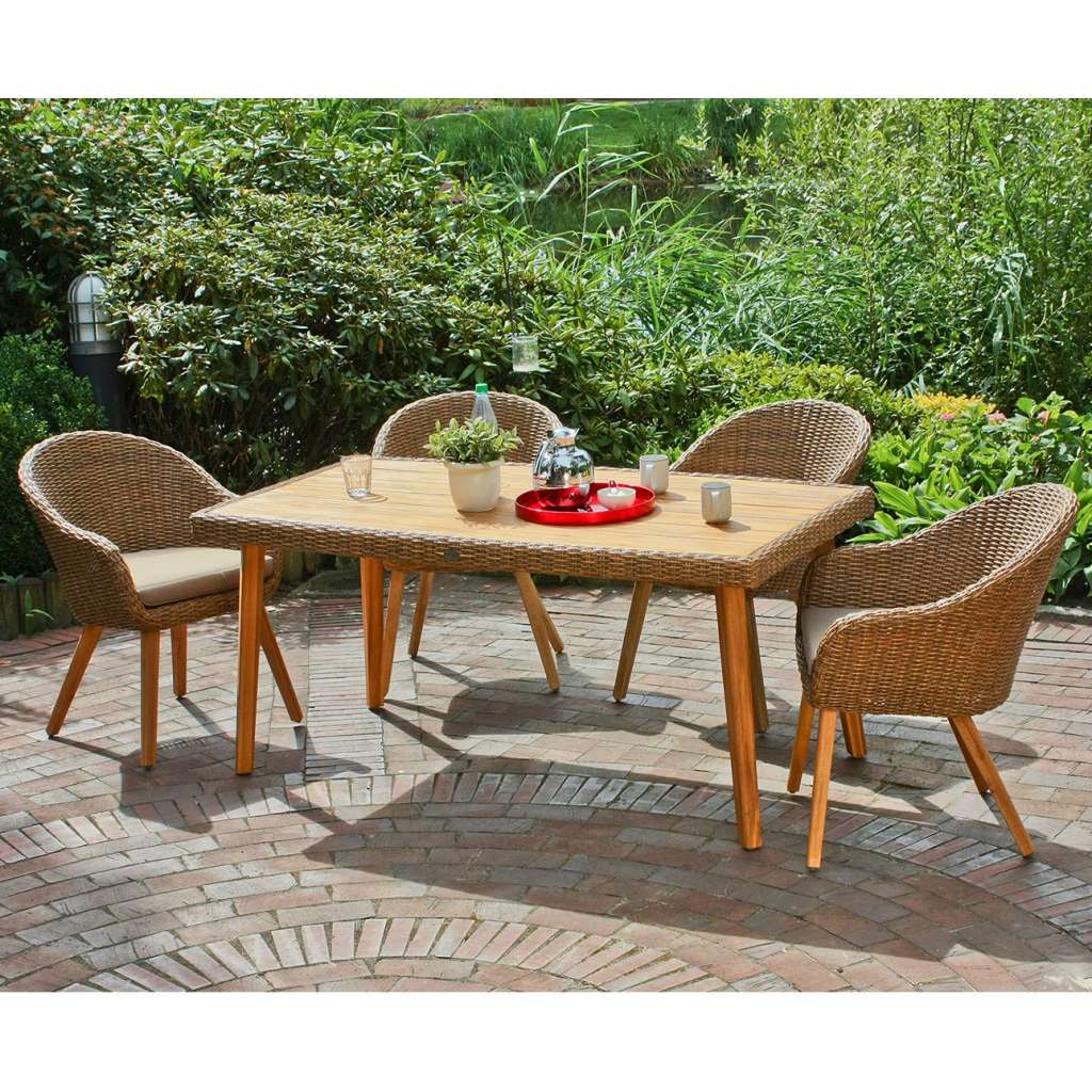 home24 Gartenessgruppe Carson (5-teilig)