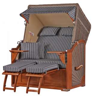Strandkorb Keitum Mahagoni PE grey Dessin 500