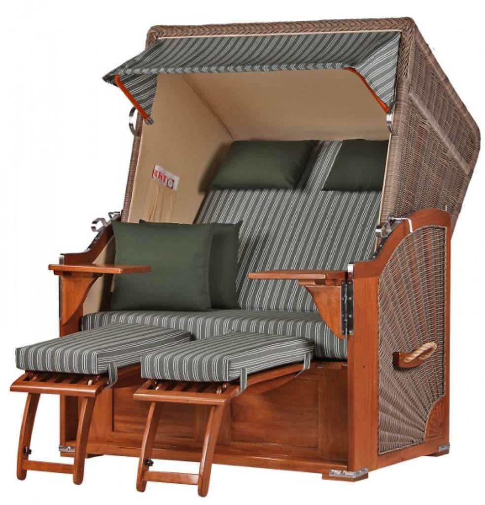 Strandkorb Keitum Mahagoni PE grey Dessin 504