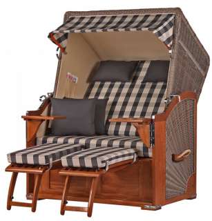 Strandkorb Keitum Mahagoni PE grey Dessin 505