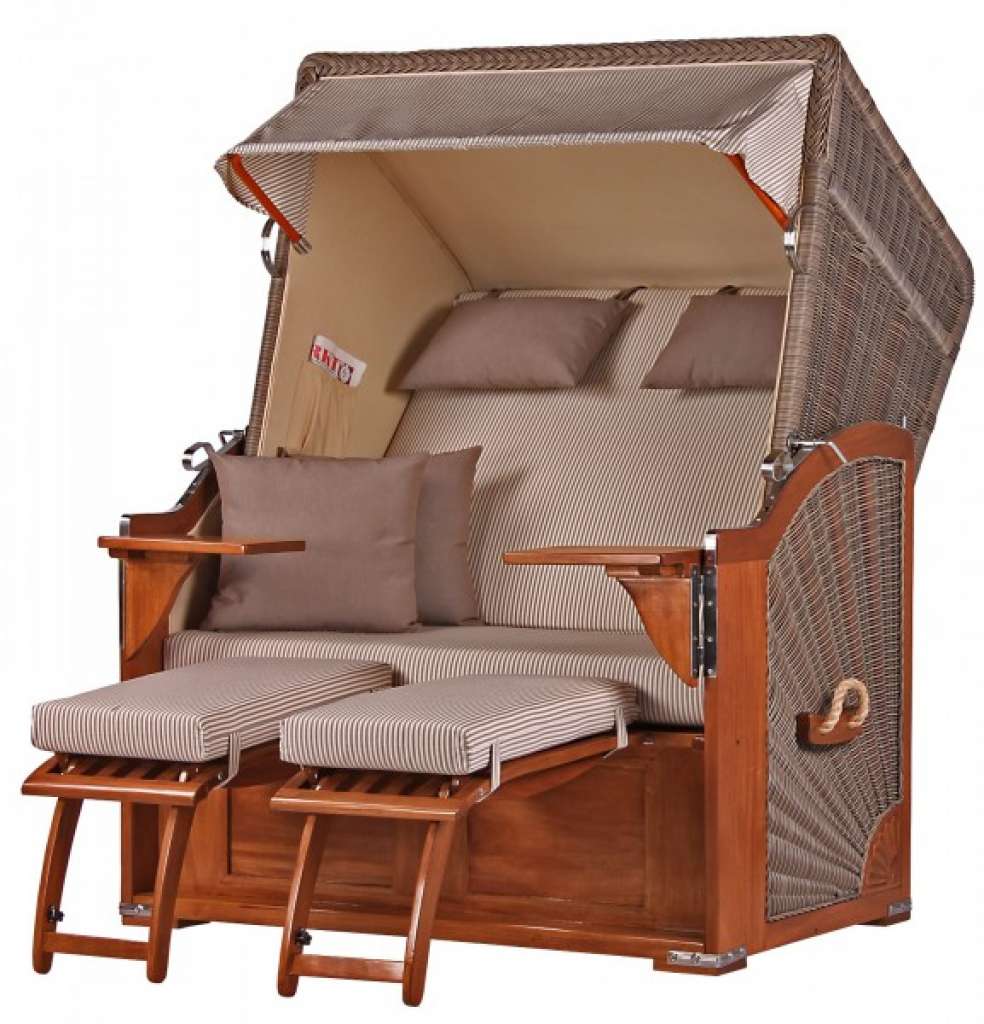 Strandkorb Keitum Mahagoni PE grey Dessin 510