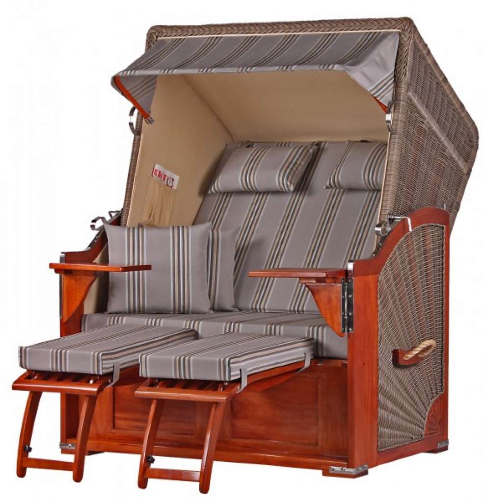 Strandkorb Keitum Mahagoni PE grey Dessin 512