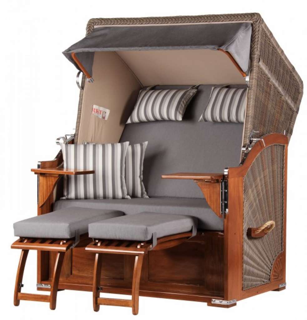 Strandkorb Keitum Mahagoni PE grey Dessin 544