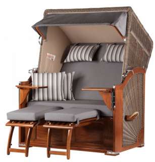 Strandkorb Keitum Mahagoni PE grey Dessin 544