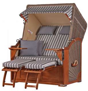 Strandkorb Keitum Mahagoni PE grey Dessin 545