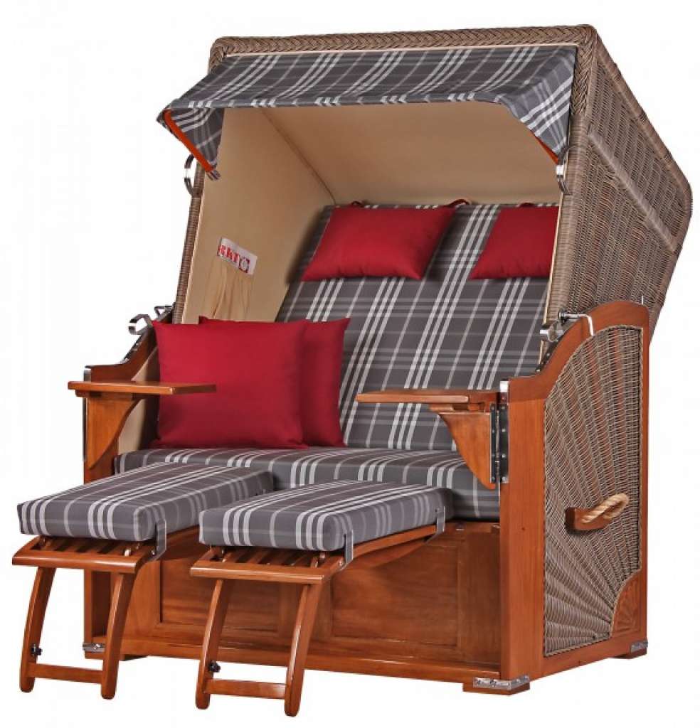 Strandkorb Keitum Mahagoni PE grey Dessin 530