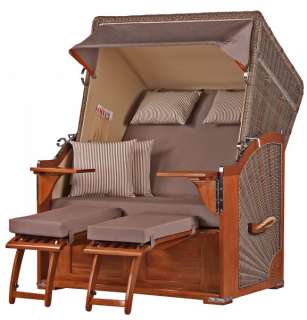Strandkorb Keitum Mahagoni PE grey Dessin 534