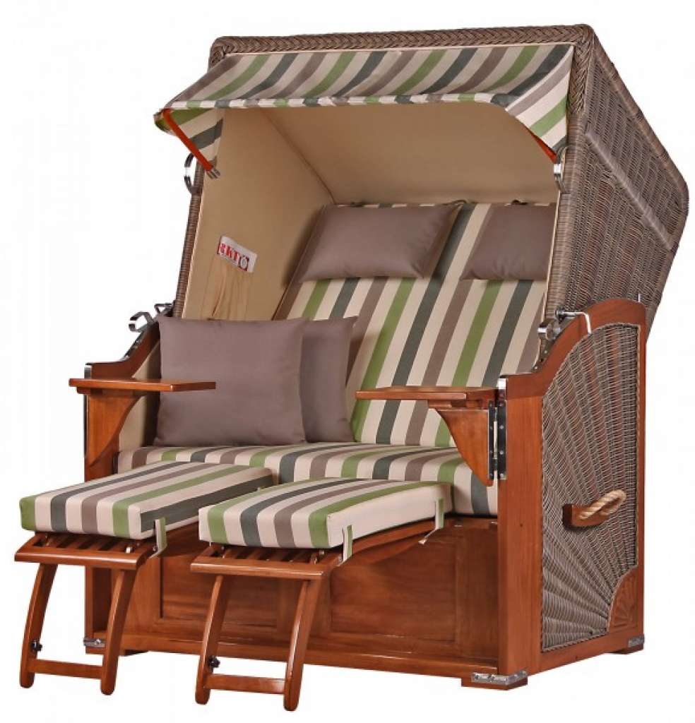 Strandkorb Keitum Mahagoni PE grey Dessin 535