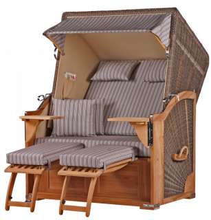 Strandkorb Keitum Teak PE grey Dessin 501