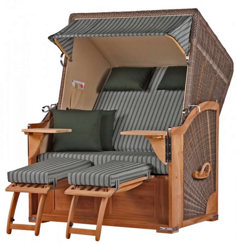 Strandkorb Keitum Teak PE grey Dessin 504