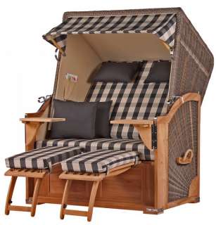 Strandkorb Keitum Teak PE grey Dessin 505