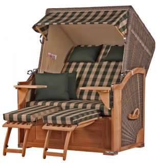 Strandkorb Keitum Teak PE grey Dessin 506