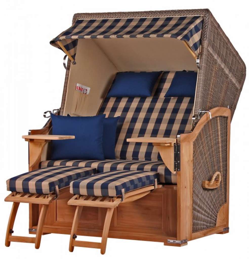 Strandkorb Keitum Teak PE grey Dessin 507