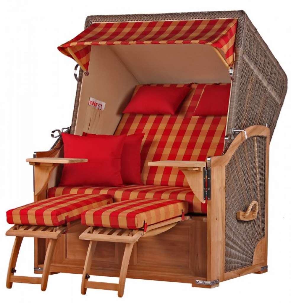 Strandkorb Keitum Teak PE grey Dessin 508