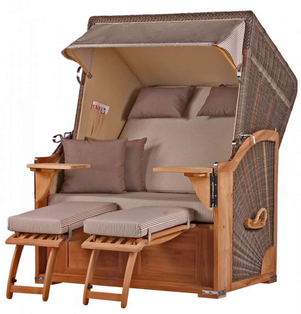 Strandkorb Keitum Teak PE grey Dessin 510