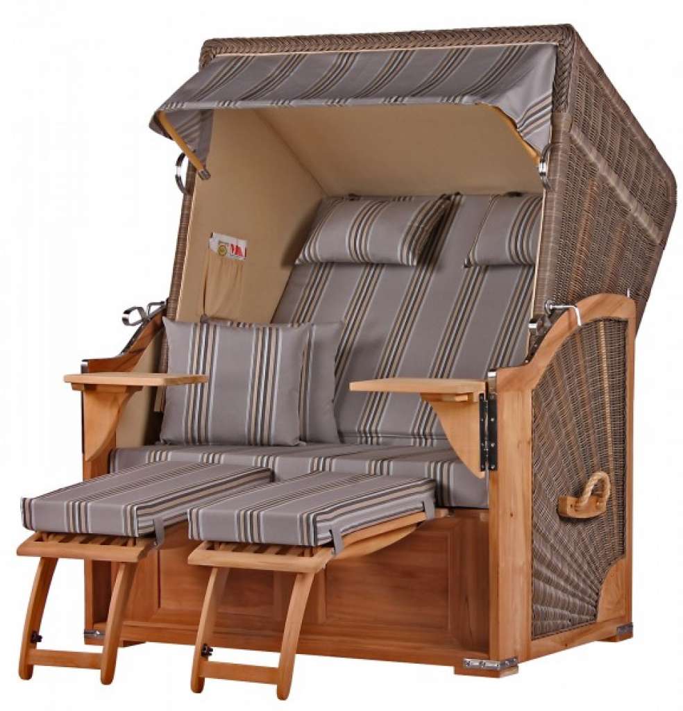 Strandkorb Keitum Teak PE grey Dessin 512