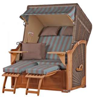 Strandkorb Keitum Teak PE grey Dessin 520