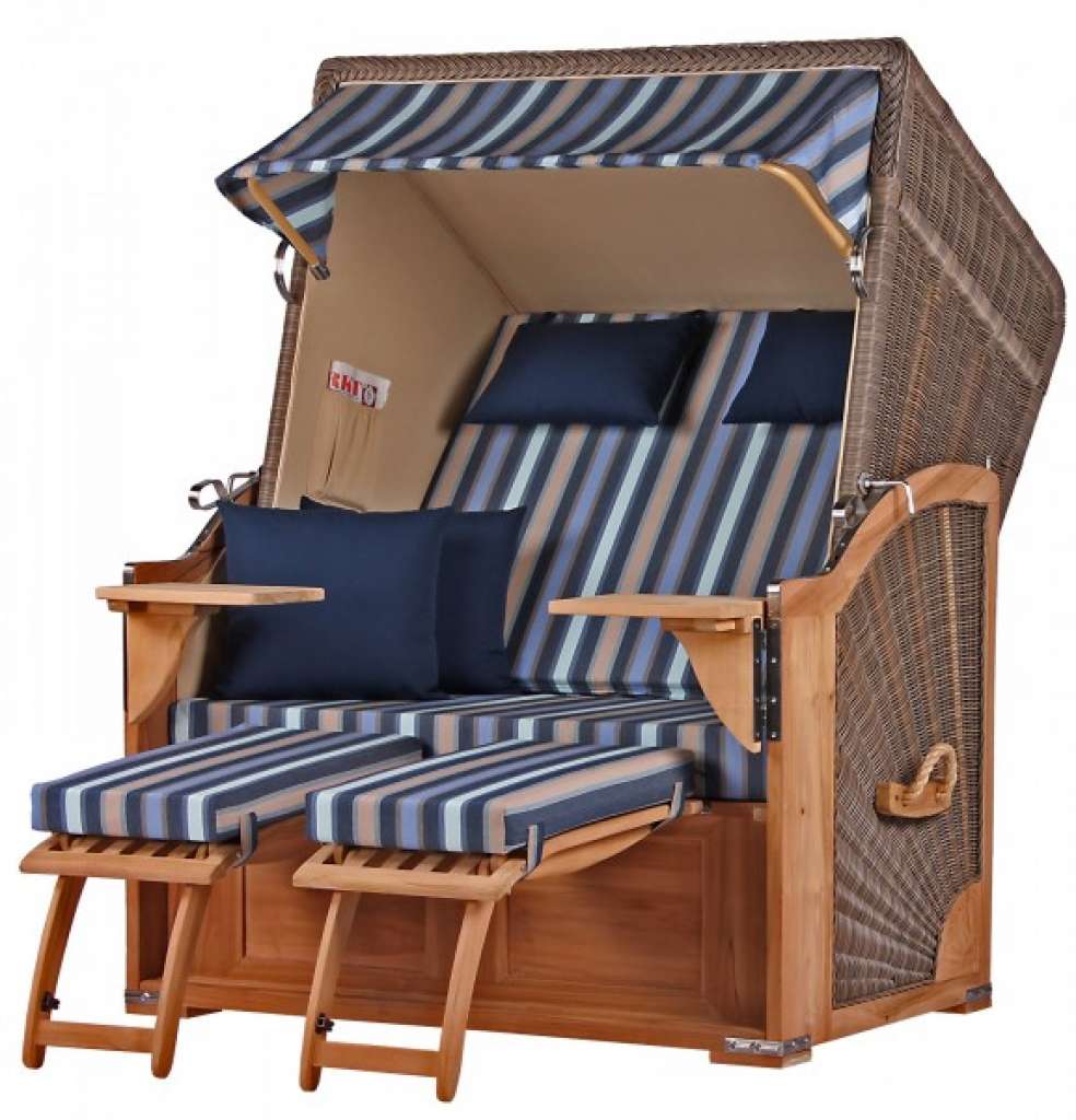 Strandkorb Keitum Teak PE grey Dessin 521