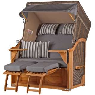 Strandkorb Keitum Teak PE grey Dessin 544