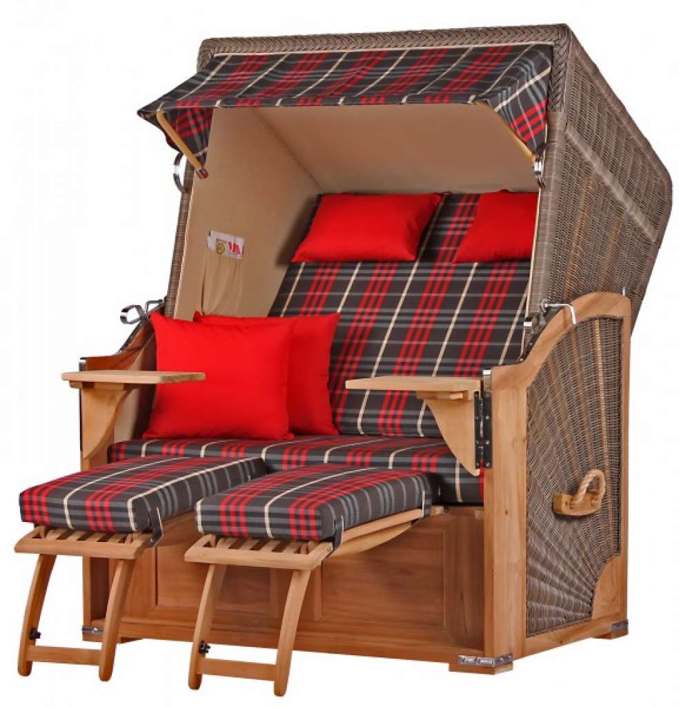 Strandkorb Keitum Teak PE grey Dessin 529