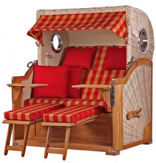 Strandkorb Kampen Teak Bullauge PE shell Dessin 508