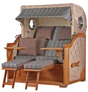 Strandkorb Kampen Teak Bullauge PE shell Dessin 520