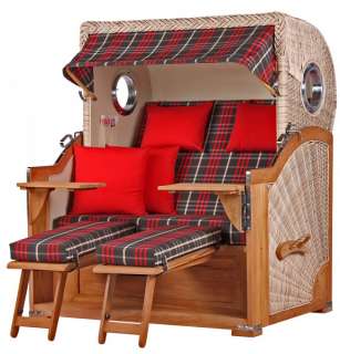 Strandkorb Kampen Teak Bullauge PE shell Dessin 529