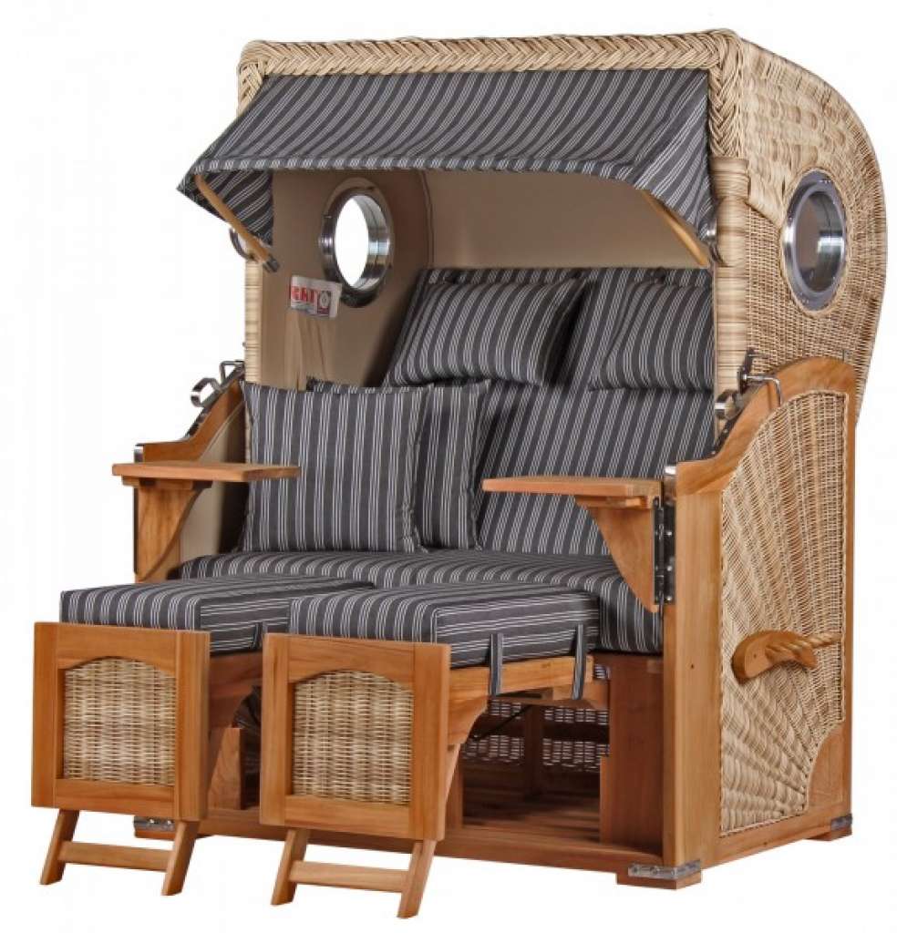 Strandkorb Rantum Teak PE shell Dessin 500