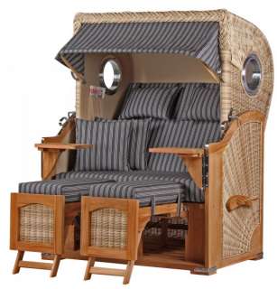 Strandkorb Rantum Teak PE shell Dessin 500